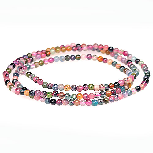 〔K1779〕約3mm 3連 マルチカラートルマリンブレスレット Tourmaline ブレスレット