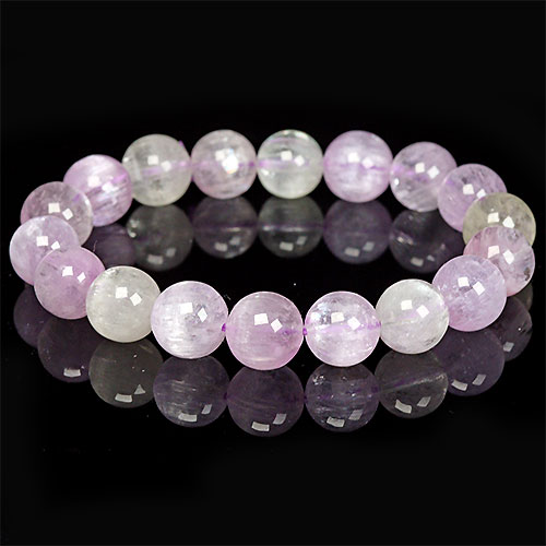 〔K1791〕約11mm 高品質 キャッツアイクンツァイト ブレスレット Kunzite リチア輝石