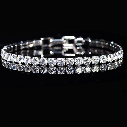 〔K1799-1〕高品質 モアサナイト sv925 テニスブレスレット シルバーカラー moissanite【ランダム発送】