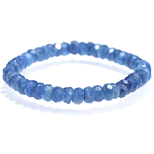 〔K1804〕カイヤナイトカット 約7mm 藍晶石 ブレスレット Kyanite【FOREST 天然石 パワーストーン】