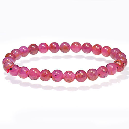 〔K1806-2〕天然ルビー 約6mm Ruby ブレスレット コランダム 紅玉【FOREST 天然石 パワーストーン】