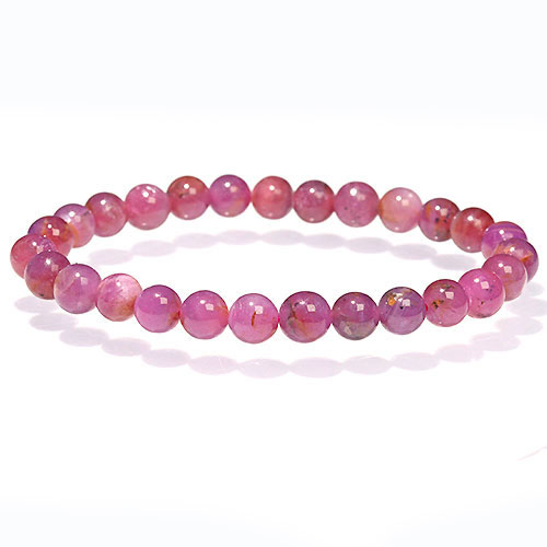 〔K1806-3〕天然ルビー 約6mm Ruby ブレスレット コランダム 紅玉【FOREST 天然石 パワーストーン】