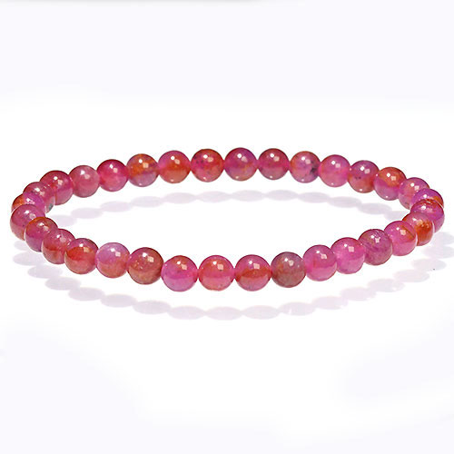 〔K1806-7〕天然ルビー 約6mm Ruby ブレスレット コランダム 紅玉【FOREST 天然石 パワーストーン】