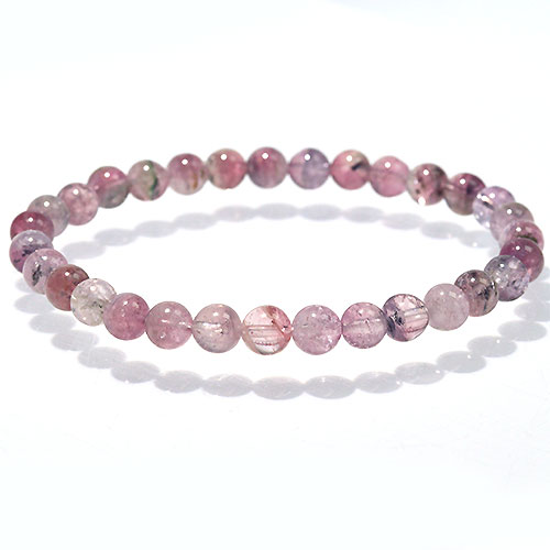 〔K1812-3〕高品質 約6mm ピンクトルマリン ブレスレット Tourmaline ブレスレット
