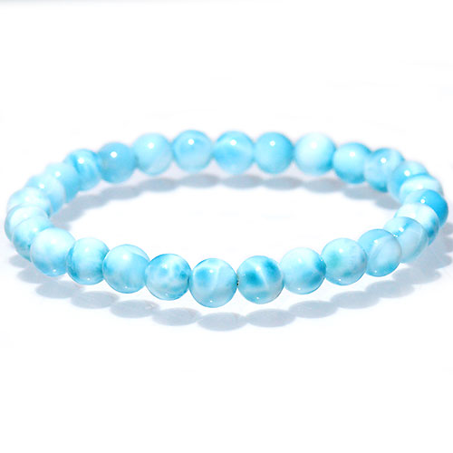 〔K1824-3〕約7mm 高品質 ラリマー ブルーペクトライト ブレスレット Larimar ドミニカ産 ソーダ珪灰石