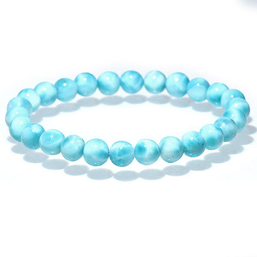 〔K1824-5〕約7mm 高品質 ラリマー ブルーペクトライト ブレスレット Larimar ドミニカ産 ソーダ珪灰石