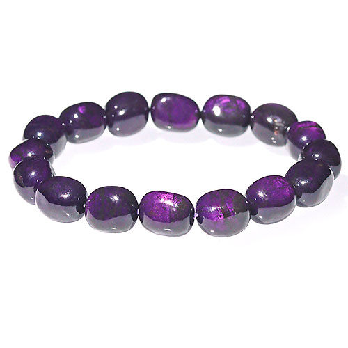 〔K1827〕レアストーン 高品質 約9-10mm パープライト Purpurite 紫石 ブレスレット タンブル ナミビア