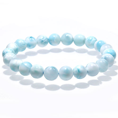 〔K1828-10〕約8mm ラリマー ブルーペクトライト ブレスレット Larimar ドミニカ産 ソーダ珪灰石