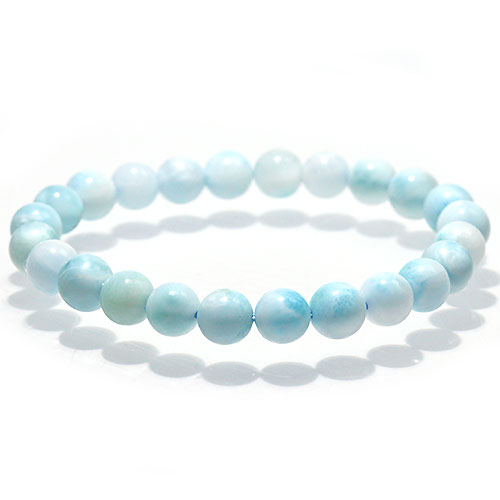 〔K1828-5〕約7mm ラリマー ブルーペクトライト ブレスレット Larimar ドミニカ産 ソーダ珪灰石