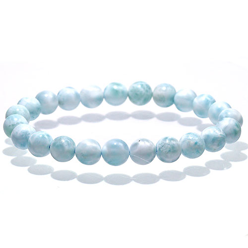 〔K1828-9〕約8mm ラリマー ブルーペクトライト ブレスレット Larimar ドミニカ産 ソーダ珪灰石