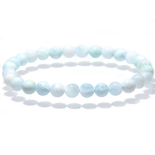 〔K1829〕約6.8mm ラリマー ブルーペクトライト ブレスレット Larimar ドミニカ産 ソーダ珪灰石【ランダム発送】