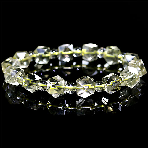 〔K1849-10〕高品質 約9mm リビアングラス 隕石 ブレスレット Libyan desert glass