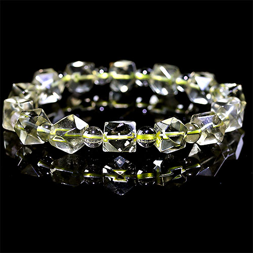 〔K1849-15〕高品質 約9mm リビアングラス 隕石 ブレスレット Libyan desert glass