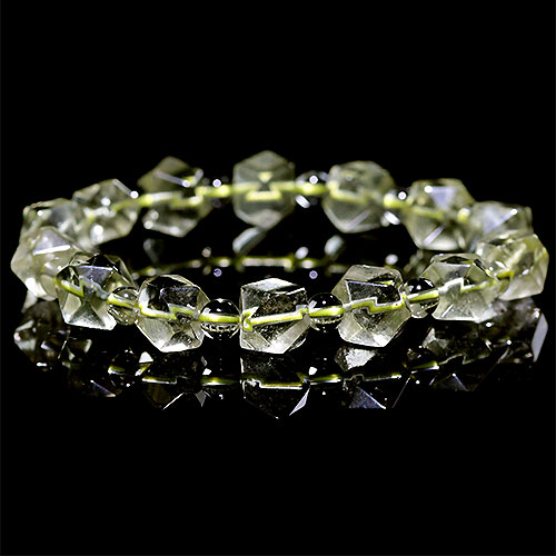 〔K1849-18〕高品質 約9mm リビアングラス 隕石 ブレスレット Libyan desert glass