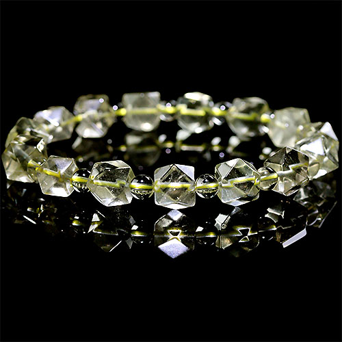 〔K1849-19〕高品質 約9mm リビアングラス 隕石 ブレスレット Libyan desert glass