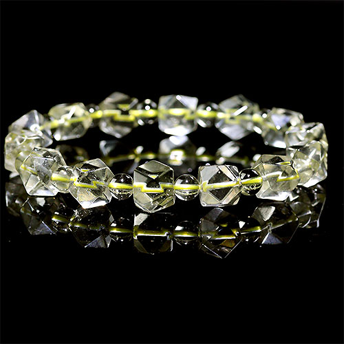 〔K1849-20〕高品質 約9mm リビアングラス 隕石 ブレスレット Libyan desert glass