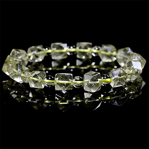〔K1849-21〕高品質 約9mm リビアングラス 隕石 ブレスレット Libyan desert glass