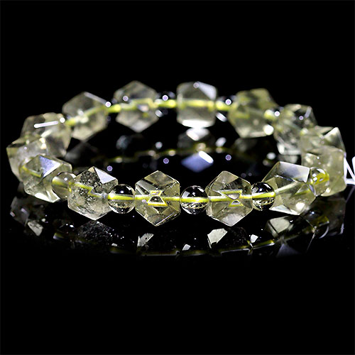 〔K1849-23〕高品質 約9mm リビアングラス 隕石 ブレスレット Libyan desert glass
