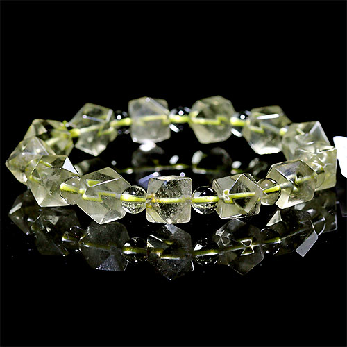 〔K1849-24〕高品質 約9mm リビアングラス 隕石 ブレスレット Libyan desert glass