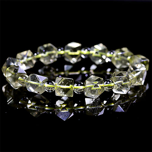 〔K1849-7〕高品質 約9mm リビアングラス 隕石 ブレスレット Libyan desert glass