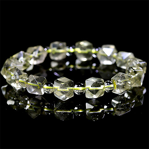 〔K1849-9〕高品質 約9mm リビアングラス 隕石 ブレスレット Libyan desert glass