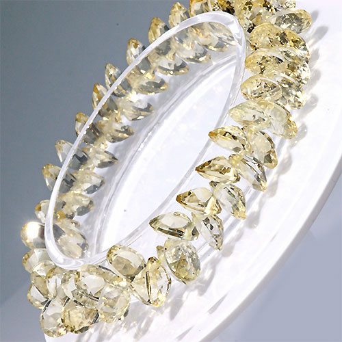 〔K1854-4〕高品質 宝石ルースカット シトリン Citrine オーバルカット 約8x6mm ブレスレット