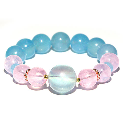 〔K1896-1〕アクアマリン モルガナイト ブレスレット ベリル Aquamarine morganaite