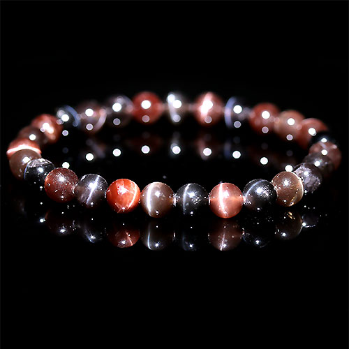 〔K1897-17〕約7.5mm 極上 スキャポライト（スカポライト）キャッツアイ ブレスレット Scapolite 柱石