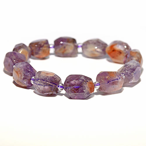 〔K1900-1〕セリサイトインアメジスト 紫水晶 ブレスレット Amethyst【FOREST 天然石 パワーストーン】