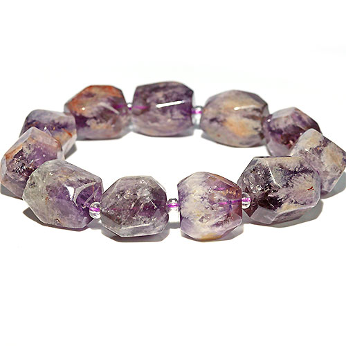 〔K1900-11〕セリサイトインアメジスト 紫水晶 ブレスレット Amethyst【FOREST 天然石 パワーストーン】