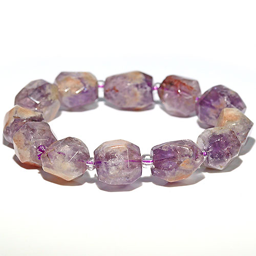 〔K1900-2〕セリサイトインアメジスト 紫水晶 ブレスレット Amethyst【FOREST 天然石 パワーストーン】