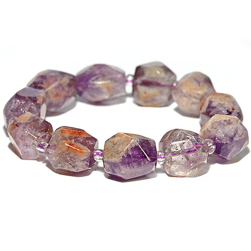 〔K1900-5〕セリサイトインアメジスト 紫水晶 ブレスレット Amethyst【FOREST 天然石 パワーストーン】