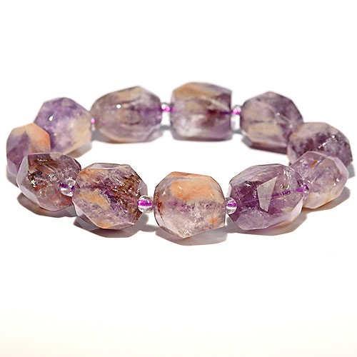 〔K1900-6〕セリサイトインアメジスト 紫水晶 ブレスレット Amethyst【FOREST 天然石 パワーストーン】