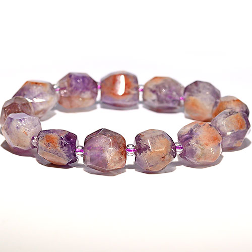 〔K1900-7〕セリサイトインアメジスト 紫水晶 ブレスレット Amethyst【FOREST 天然石 パワーストーン】