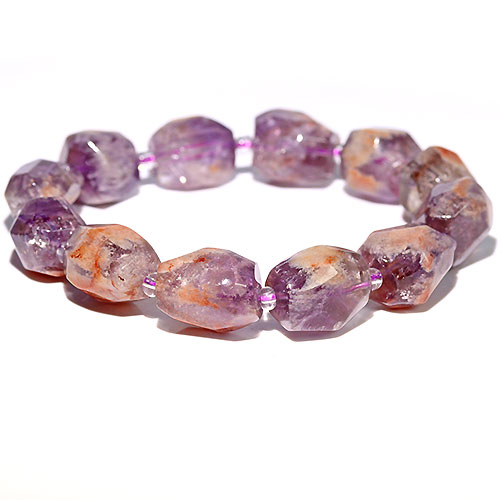 〔K1900-9〕セリサイトインアメジスト 紫水晶 ブレスレット Amethyst【FOREST 天然石 パワーストーン】
