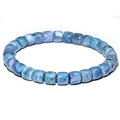 〔K1903-9〕高品質 約7mm パープルラリマー ペクトライト ブレスレット ドミニカ産 Larimar【鑑別書付き】