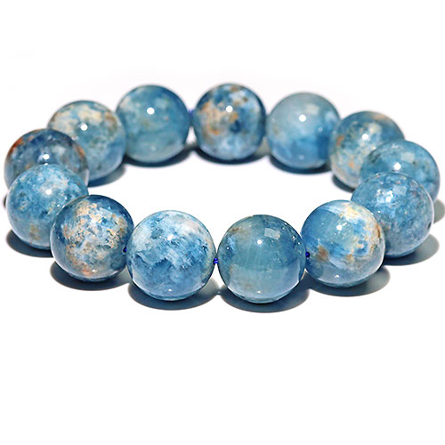 〔K1916〕約18mm アクアマリン Aquamarine 緑柱石 ブレスレット【FOREST 天然石 パワーストーン】