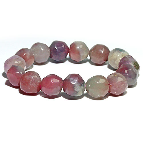 〔K1927-1〕約12mm パイナップルカットトルマリン ミックストルマリン ブレスレット Tourmaline