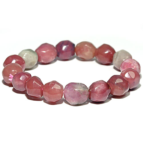 〔K1927-2〕約12mm パイナップルカットトルマリン ミックストルマリン ブレスレット Tourmaline