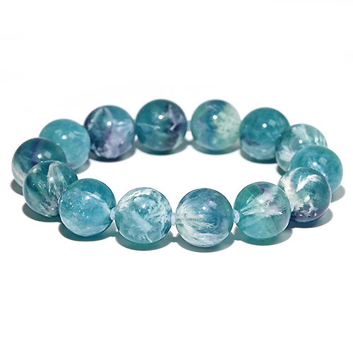 〔K1929〕ブルーグリーンエンジェルフェザーフローライト ブレスレット 蛍石 Angel Feather Fluorite