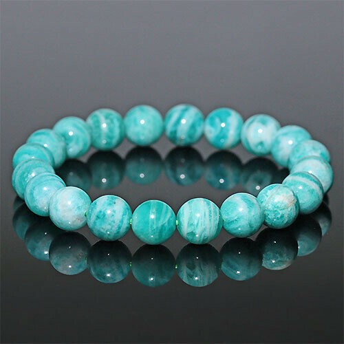 〔K1930-7m〕7ｍｍ高品質 ロシアアマゾナイト ブレスレット 天河石 Amazonite