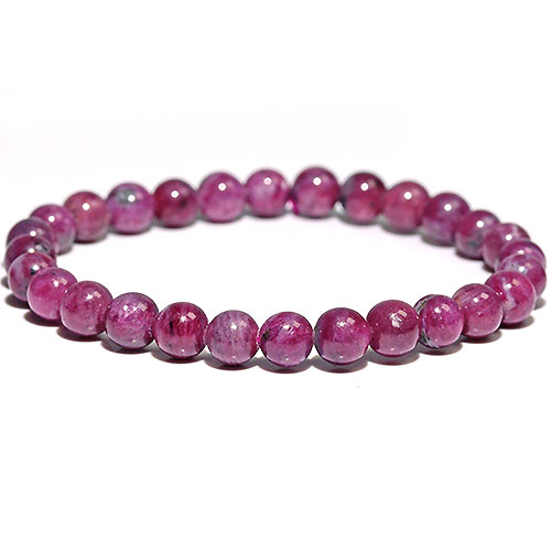 〔K1931-17〕約6mm 天然ルビー Ruby ブレスレット コランダム 紅玉【FOREST 天然石 パワーストーン】