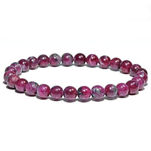 〔K1931-18〕約6mm 天然ルビー Ruby ブレスレット コランダム 紅玉【FOREST 天然石 パワーストーン】