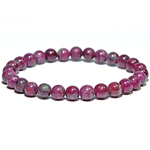 〔K1931-19〕約6mm 天然ルビー Ruby ブレスレット コランダム 紅玉【FOREST 天然石 パワーストーン】