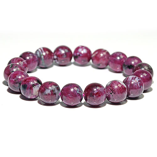 〔K1931-20〕約11mm 天然ルビー Ruby ブレスレット コランダム 紅玉【FOREST 天然石 パワーストーン】