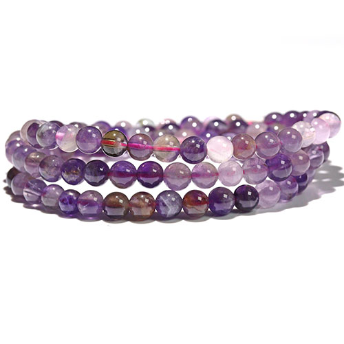 FOREST-STONE / 〔K1943〕約6mm アメジスト3連 ブレスレット