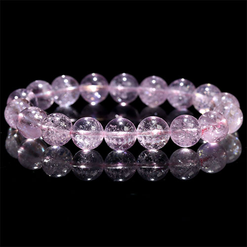 〔K1947-5〕高品質 約10mm ブラジル産 モルガナイト（ピンクアクアマリン、ピンクベリル） ブレスレット