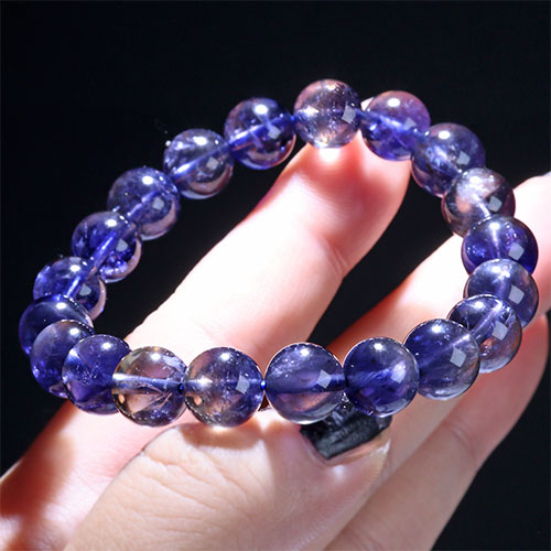〔K1948-3〕【トップグレード】約9mm 多色性 アイオライト Iolite 菫青石  ブレスレット