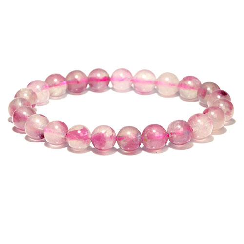 〔K1953-2〕約8mm ピンクトルマリンシリカ ブレスレット Tourmaline（ピンクトルマリンインクォーツ）