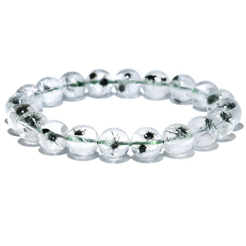 〔K1954-3〕約10mm 高品質 ホーランダイトインクォーツ「Hollandite」（星入り水晶 ）ブレスレット